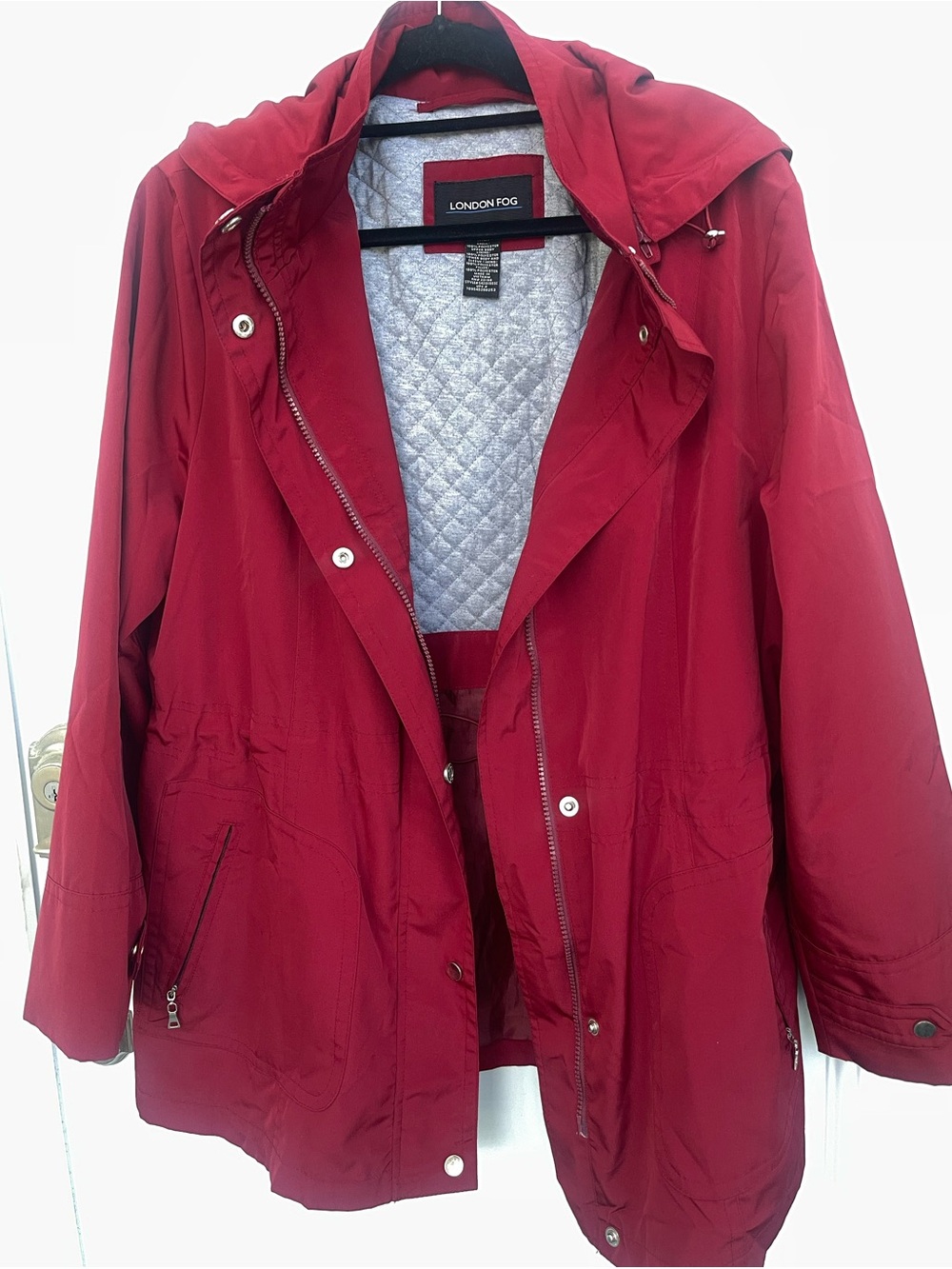 London Fog Red Hooded Anorak Jacket XL